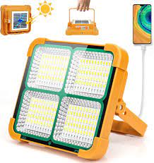 200Watt and 400 Watt and 600Watt Solar  LED Light with 15000 And 25000MAH Solar Power Bank , 4 Modes, Waterproof Portable Solar Power Outdoor Working Light